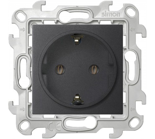 Simon 24 Графит Розетка 2К+З Schuko   2450434-038  Simon