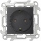 Simon 24 Графит Розетка 2К+З Schuko   2450434-038  Simon