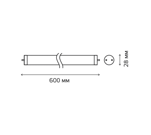 Лампа светодиодная LED 10Вт T8 G13 220В 6500К Elementary 600мм  93030  Gauss