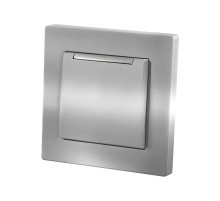 Розетка 2П+З 16А 250В IP44 с крышкой серебр. металлик "Сенеж"   SQ1816-0238  TDM