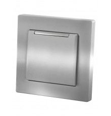 Розетка 2П+З 16А 250В IP44 с крышкой серебр. металлик "Сенеж"   SQ1816-0238  TDM