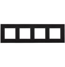 14-5304-05 Рамка на 4 поста, дерево, Эра Elegance, чёрн.дерево+антр  Б0034583  ЭРА