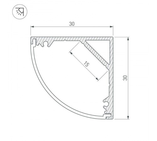 Профиль SL-KANT-H30-2000 ANOD  019333  Arlight