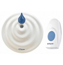 Звонок электрический дверной беспроводной E-374 звонок IP20 36 мелодий, 2*1,5V/АА (база), белый, синий  23687  FERON