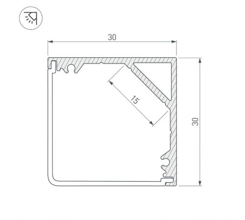 Профиль SL-KANT-H30-2000 ANOD  019333  Arlight