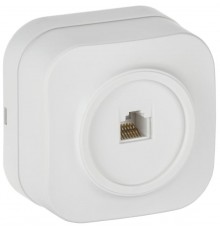 GLORY Розетка компьютерная RJ45 кат.5E о/у РК10-ХБм белый матовый  EKH10-K01M  IEK