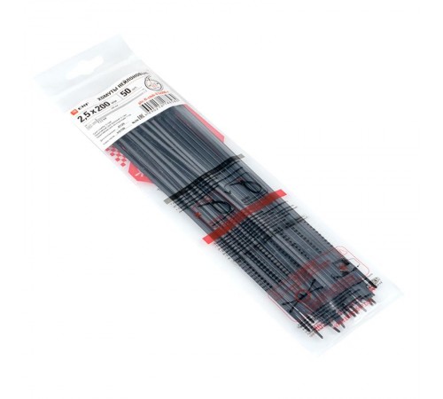 Хомут P6.6 стандартный (ч), 2.5x200 (50шт) FlexLock PROxima  plc-fl-ctsb-2.5x200-r  EKF