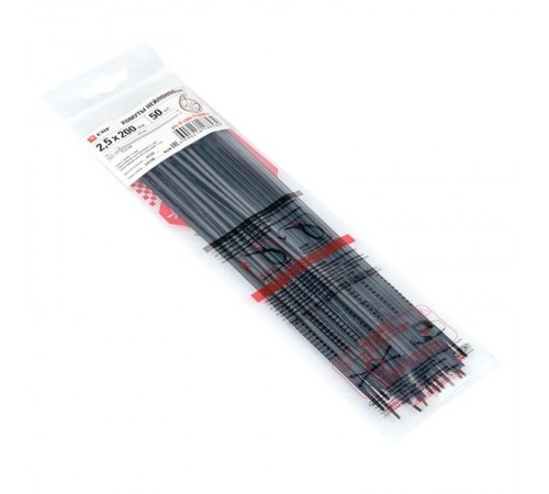 Хомут P6.6 стандартный (ч), 2.5x200 (50шт) FlexLock PROxima  plc-fl-ctsb-2.5x200-r  EKF