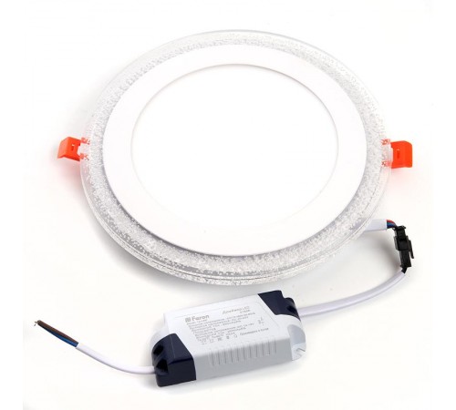 Светильник светодиодный встраиваемый круг AL2330, 16W, 1280Lm, белый (4000К) и синий  29589  FERON