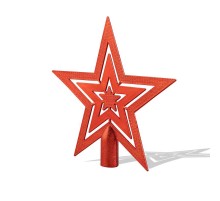 Верхушка на елку Звезда 20см, цвет красный  501-005  NEON-NIGHT