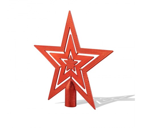 Верхушка на елку Звезда 20см, цвет красный  501-005  NEON-NIGHT
