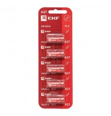 Батарейка алкалиновая типа А27 для сигнализаций блистер 5шт.  A27-BL5  EKF