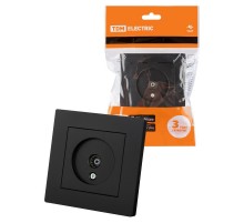 Розетка телевизионная простая (0-2400МГц, "мама") черная "Сенеж"  SQ1816-0324  TDM