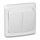 Этюд Белый С/У Выключатель 2-клавишный  BC10-002B  SE