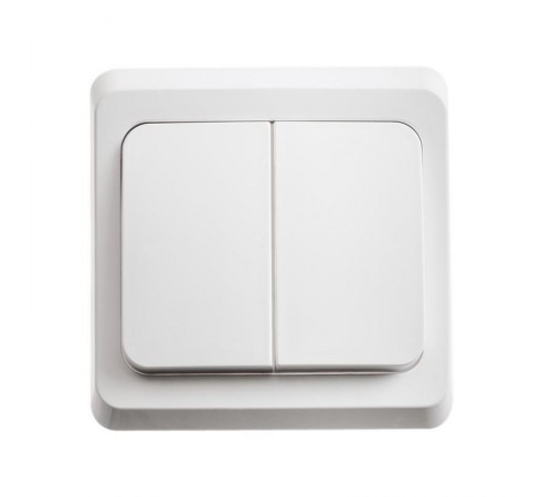 Этюд Белый С/У Выключатель 2-клавишный  BC10-002B  SE
