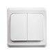 Этюд Белый С/У Выключатель 2-клавишный  BC10-002B  SE