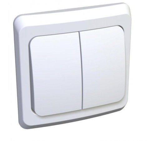 Этюд Белый С/У Выключатель 2-клавишный  BC10-002B  SE