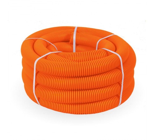Труба гофрированная ПВХ легкая 350 Н оранжевая д50 (15 м/660 м уп/пал) с/з  Промрукав  PR01.0135  Промрукав
