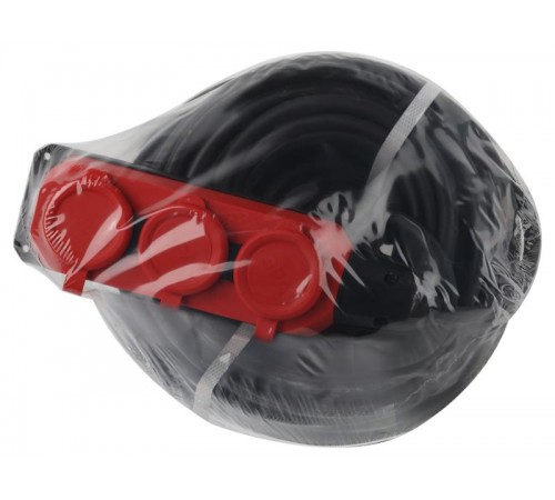 Удлинитель силовой UK-3e-3x1,5-30m-IP44(KG) с заземлением 3 розетки каучук 30м КГ 3х1,5мм2 IP44  Б0057582  ЭРА