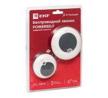Звонок беспр. в розетку Powerself (230В, бел.-сер. 51 мелод. с индик. 4 ур.) EKF  DBS-003  EKF