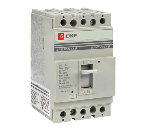 Выключатель автоматический ВА-99  125/12,5А 3P 25кА PROxima  mccb99-125-12.5  EKF