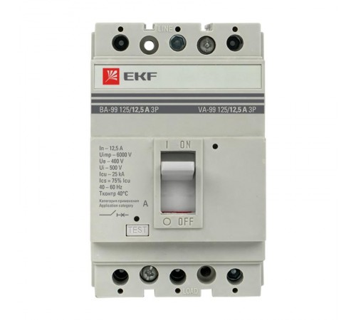 Выключатель автоматический ВА-99  125/12,5А 3P 25кА PROxima  mccb99-125-12.5  EKF