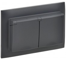 SKANDY Розетка 2-местная с кр. 16А в сб IP44 SK-R12T титан  SK-R26-16-44-K48-F  IEK