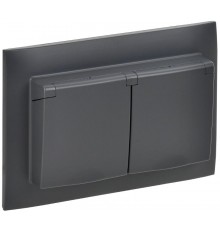 SKANDY Розетка 2-местная с кр. 16А в сб IP44 SK-R12T титан  SK-R26-16-44-K48-F  IEK