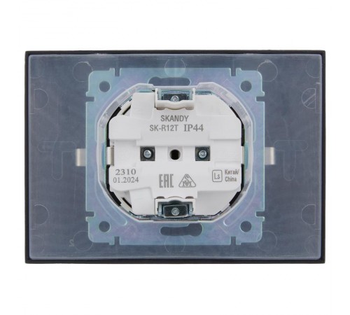 SKANDY Розетка 2-местная с кр. 16А в сб IP44 SK-R12T титан  SK-R26-16-44-K48-F  IEK