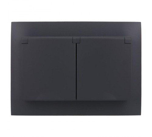 SKANDY Розетка 2-местная с кр. 16А в сб IP44 SK-R12T титан  SK-R26-16-44-K48-F  IEK