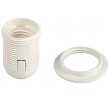 Патрон  Е27 с кольцом пластик белый без наклейки групповая упаковка 50 шт  Б0069199  ЭРА