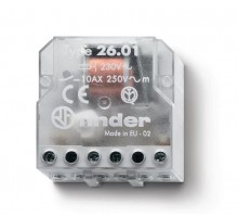 Шаговое электромеханическое реле; 1NO 10А, 2 состояния; контакты AgNi; питание 230В АC; монтаж в коробке; степень защиты IP20  260182300000  Finder