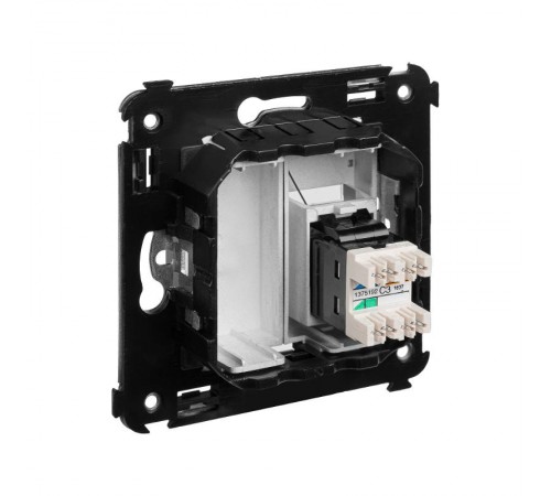 Телефонная розетка RJ-12 в стену, "Avanti", "Закаленная сталь"  4404313  DKC