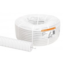 Труба гибкая гофрированная ПВХ d 20 с зондом (50 м) легкая, белая  SQ0401-0320  TDM
