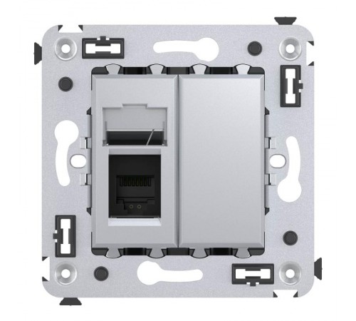 Телефонная розетка RJ-12 в стену, "Avanti", "Закаленная сталь"  4404313  DKC