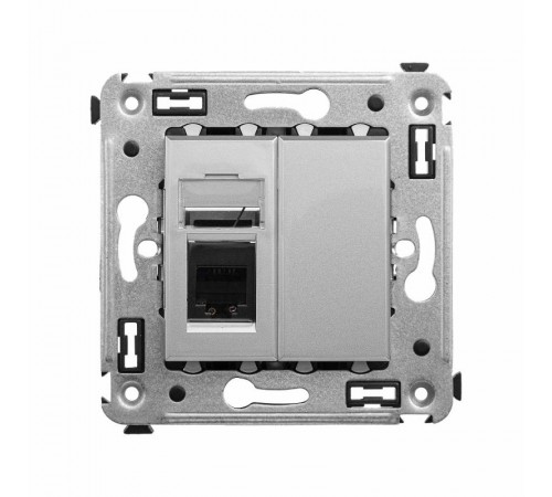 Телефонная розетка RJ-12 в стену, "Avanti", "Закаленная сталь"  4404313  DKC