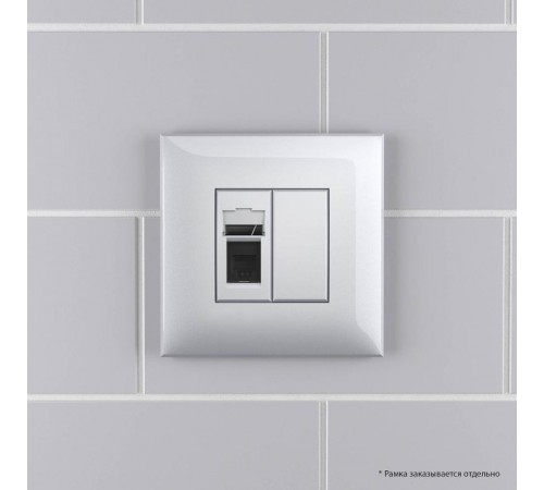 Телефонная розетка RJ-12 в стену, "Avanti", "Закаленная сталь"  4404313  DKC