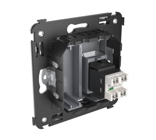 Телефонная розетка RJ-12 в стену, "Avanti", "Закаленная сталь"  4404313  DKC