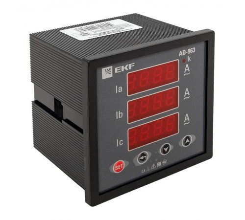Амперметр AM-D963 цифровой на панель 96х96 трехфазный EKF PROxima  ad-963  EKF