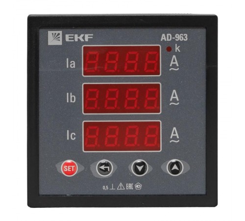Амперметр AM-D963 цифровой на панель 96х96 трехфазный EKF PROxima  ad-963  EKF