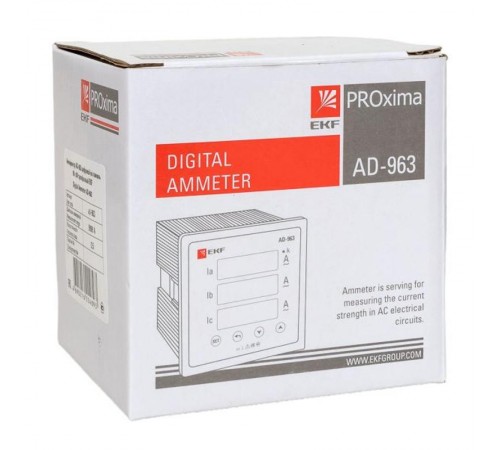 Амперметр AM-D963 цифровой на панель 96х96 трехфазный EKF PROxima  ad-963  EKF