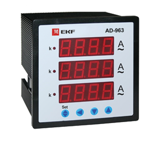Амперметр AM-D963 цифровой на панель 96х96 трехфазный EKF PROxima  ad-963  EKF
