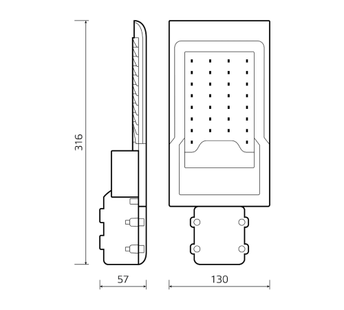 Светильник светодиодный консольный LED Avenue IP65 316*130*57 30W 3000lm 4000K 190-250V КСС "Ш" 1/20  629534230  Gauss