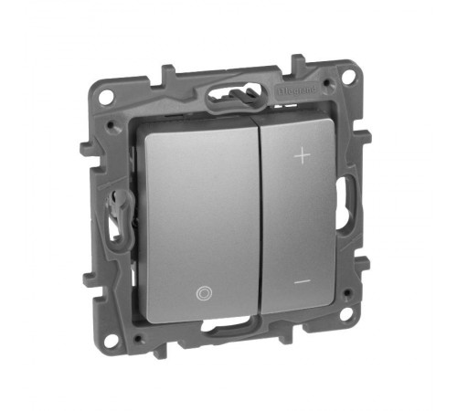 Etika Алюминий Светорегулятор нажимной, 400Вт  672418  Legrand