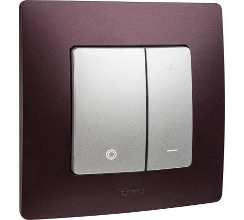 Etika Алюминий Светорегулятор нажимной, 400Вт  672418  Legrand