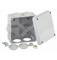 Коробка распределительная для о/п 100х100х50мм 6вводов IP54  67050  Рувинил