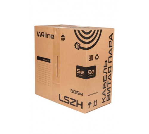 WR-FTP-4P-C5E-LSZH-GY Витая пара, экран., F/UTP, кат., 5e, 4 пары (0,50 мм), одножил., внут., LSZH, нг(A)-HF, серый, 305 м  505752  WRLine