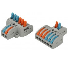 Клемма  NO-225-458 проходная разветвительная 222-4126 с рычагами 2/6 полюсов 0.08-2.5/4 мм2 (упаковка 1 шт.)  Б0067967  ЭРА