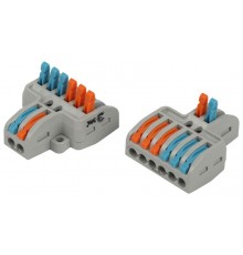 Клемма  NO-225-458 проходная разветвительная 222-4126 с рычагами 2/6 полюсов 0.08-2.5/4 мм2 (упаковка 1 шт.)  Б0067967  ЭРА