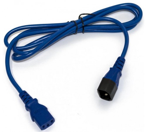 PWC-IEC13-IEC14-1.0-BL Кабель питания монитор-компьютер IEC 320 C13 - IEC 320 C14 (3x0.75), 10A, прямая вилка, 1м, цвет синий  281850  Hyperline
